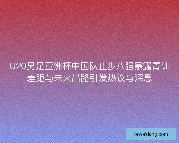 U20男足亚洲杯中国队止步八强暴露青训差距与未来出路引发热议与深思 U20男足亚洲杯中国队止步八强暴露青训差距与未来出路引发热议与深思