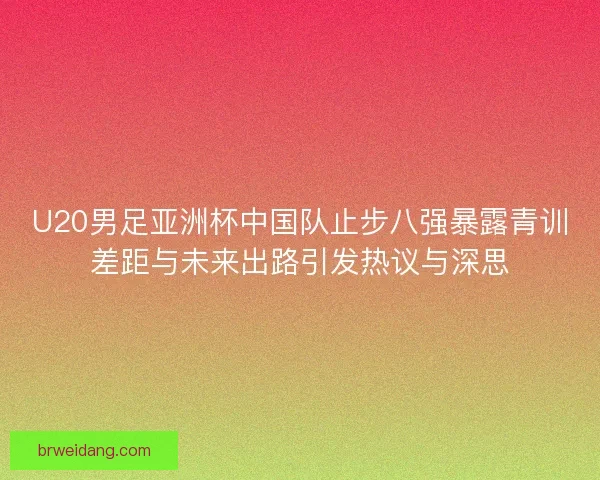 U20男足亚洲杯中国队止步八强暴露青训差距与未来出路引发热议与深思